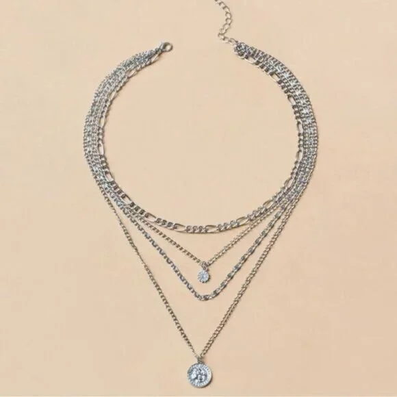 Boho silver necklace N583 - Picture 2 of 5